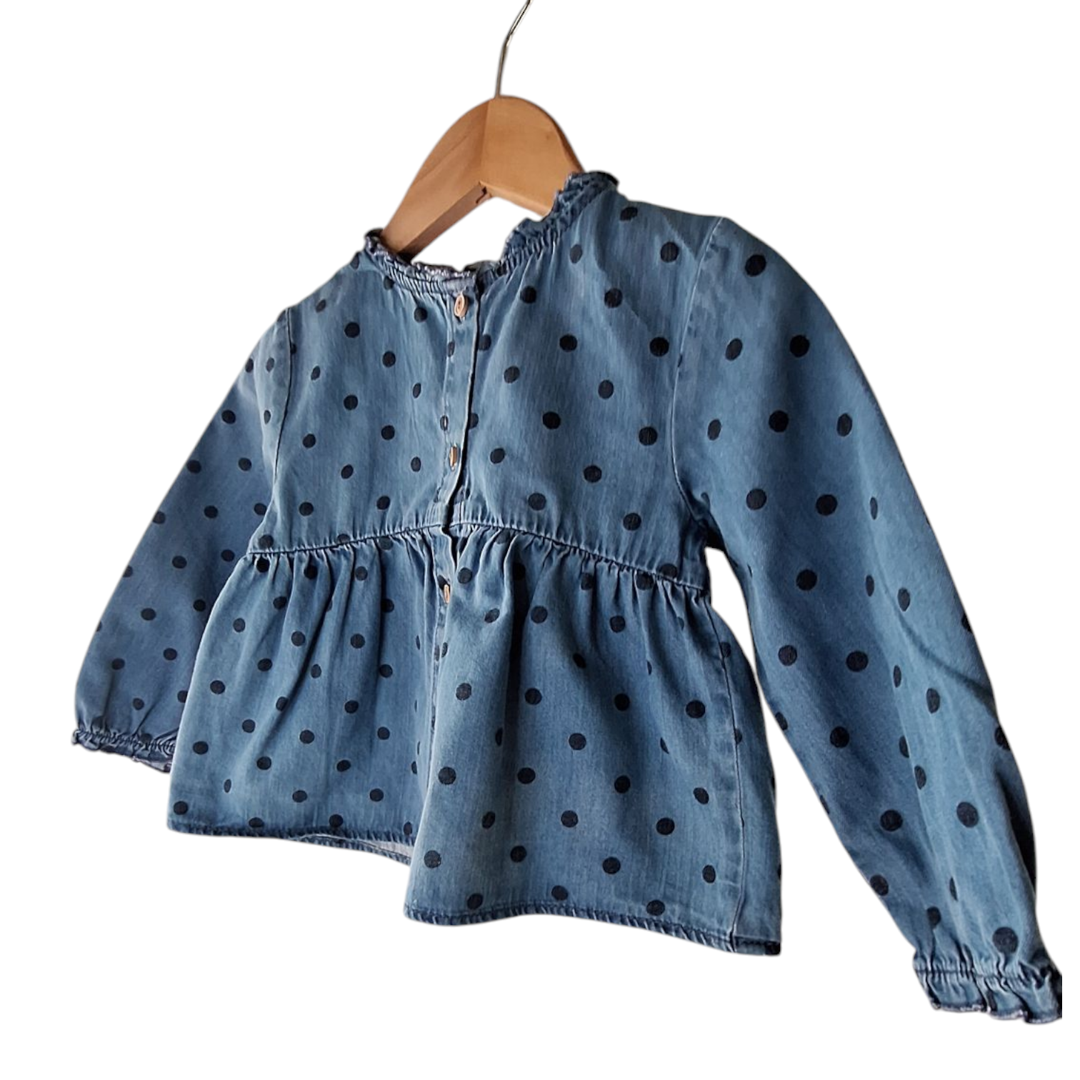 Zara overhemd met stippen (12/24 m) - Preloved (zeer goed)