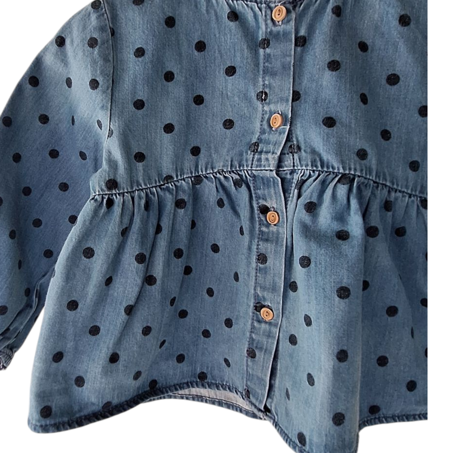 Zara overhemd met stippen (12/24 m) - Preloved (zeer goed)