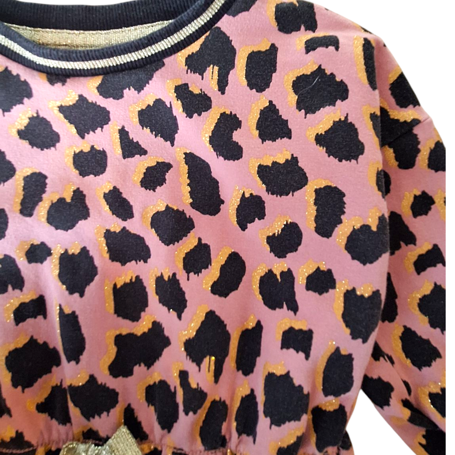 Name It Leopard Glitterjurk (86cm) - Tweedehands (Zeer Goed)