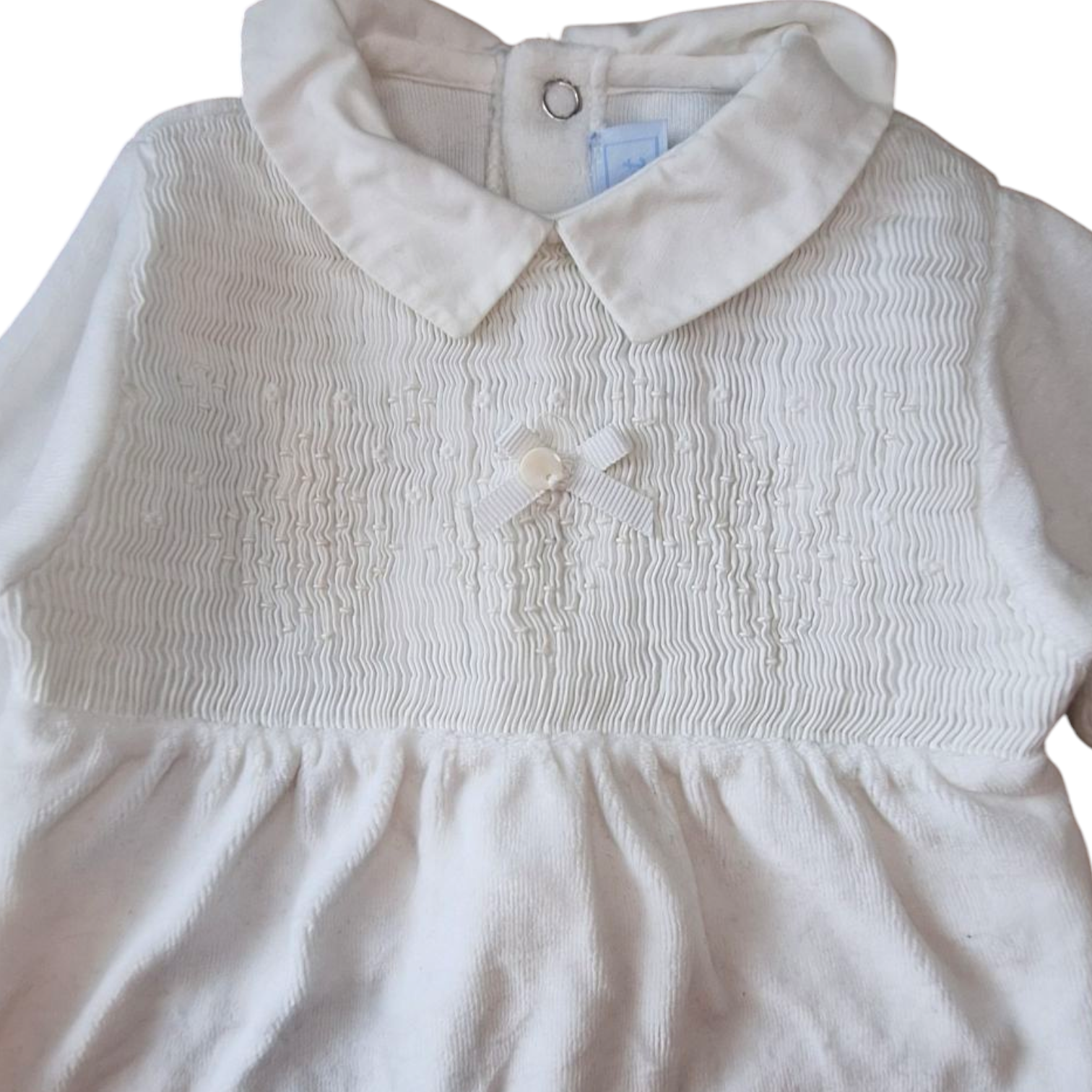 Tartine et Chocolat velours witte romper (3M) - Preloved