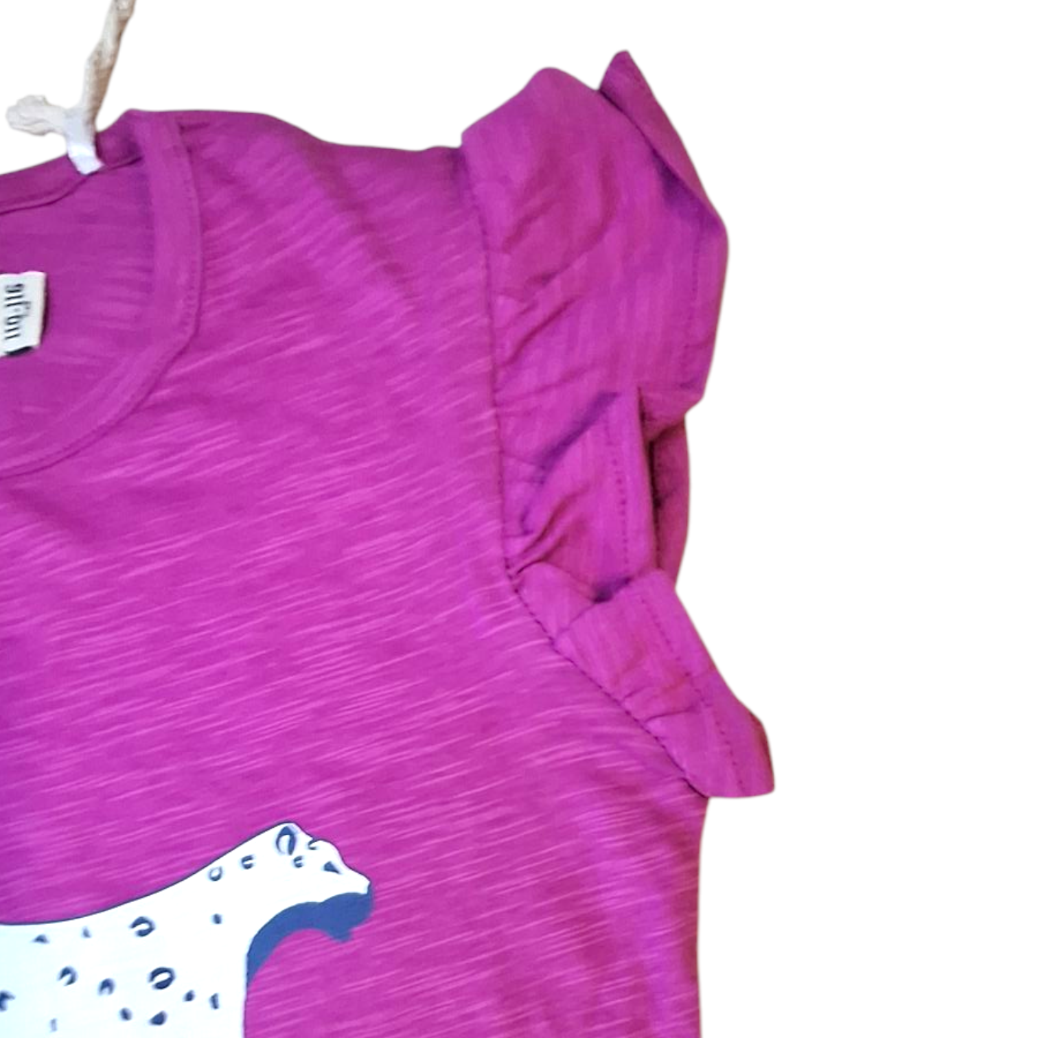 Smitten Organic T-shirt met geplooide mouwen - 110/116CM