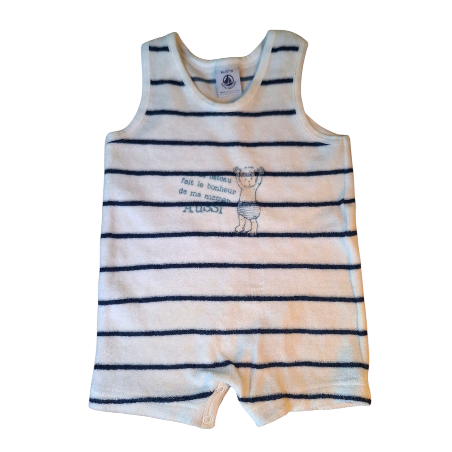 Petit Bateau badstof onesie playsuit - 6M