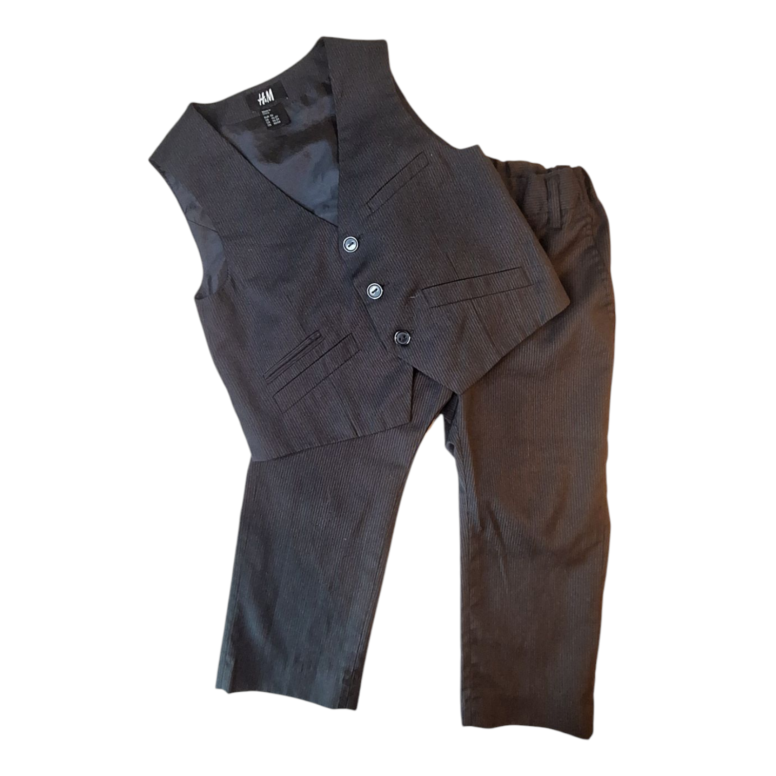 H&M classy pinstripe suit vest and pants - 2/3Y