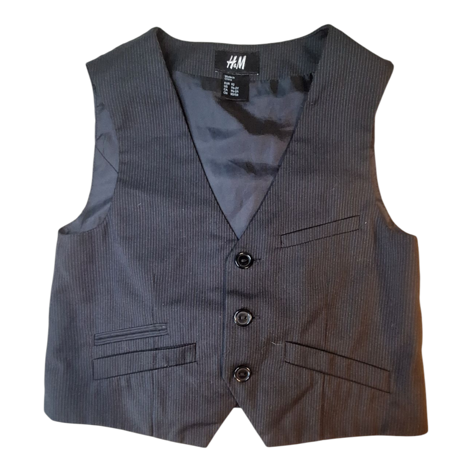 H&M classy pinstripe suit vest and pants - 2/3Y