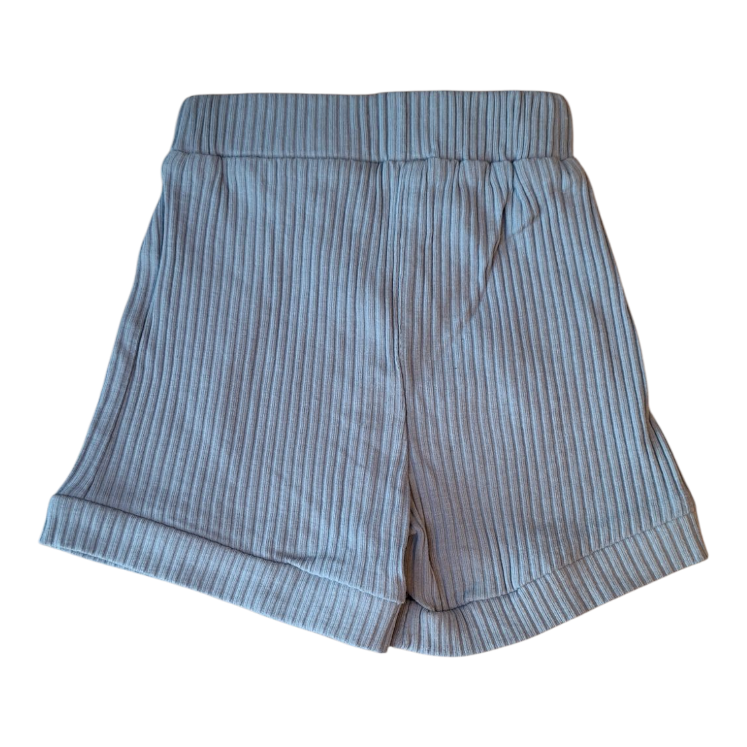 Geribbelde short met witte strik 0/3M