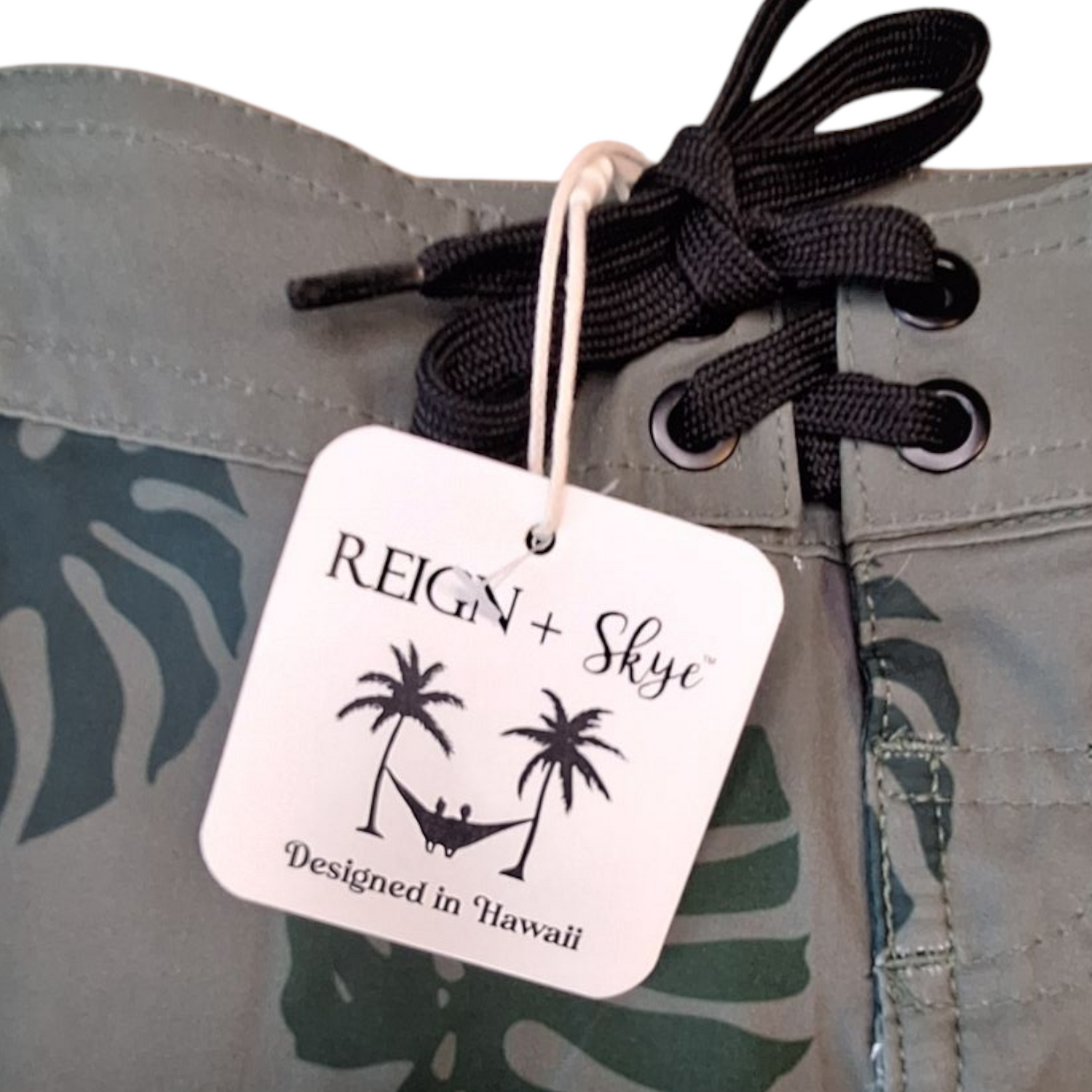 REIGN + Skye swim shorts leaves - 2Y
