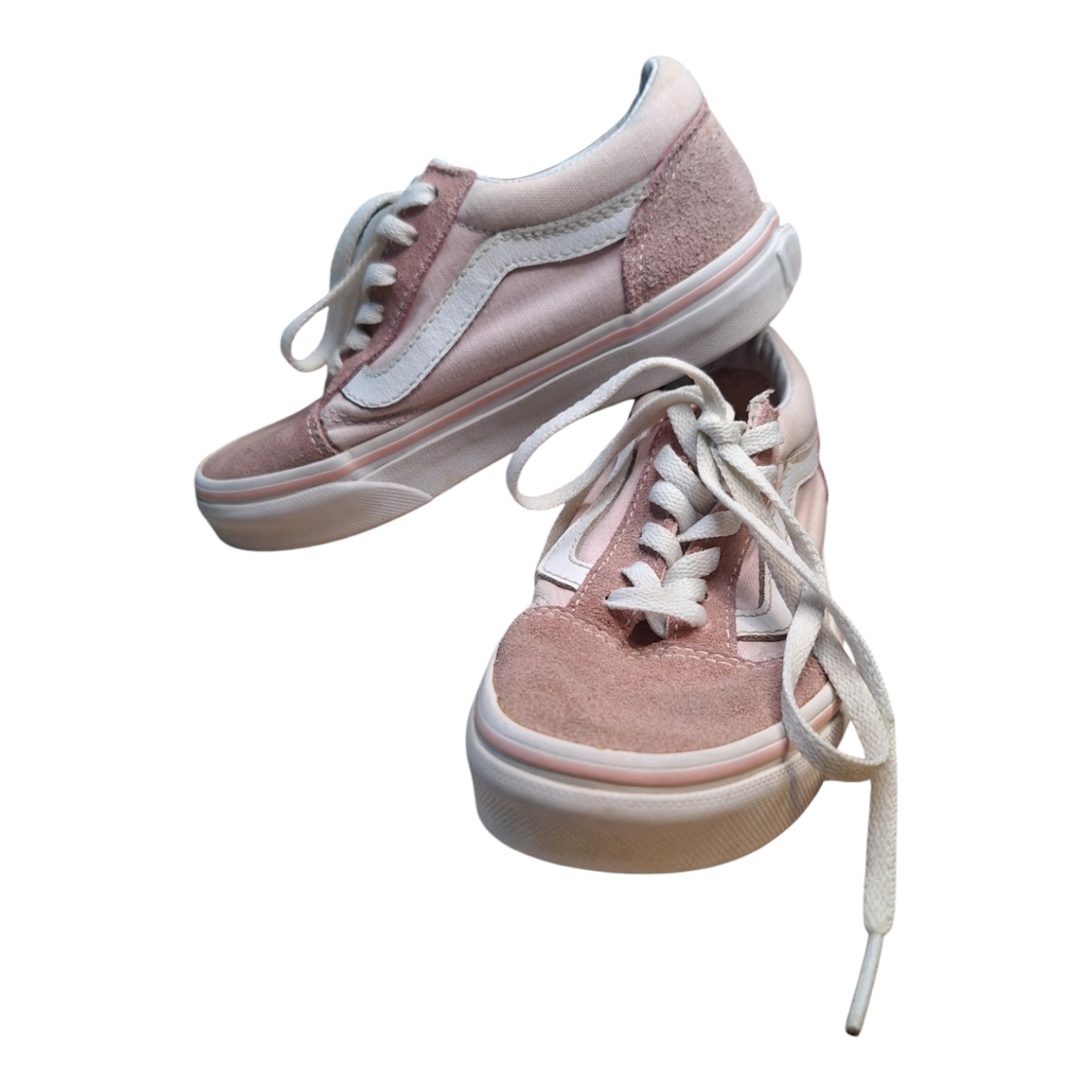 Pink Vans Old Skool sneakers with suede details.