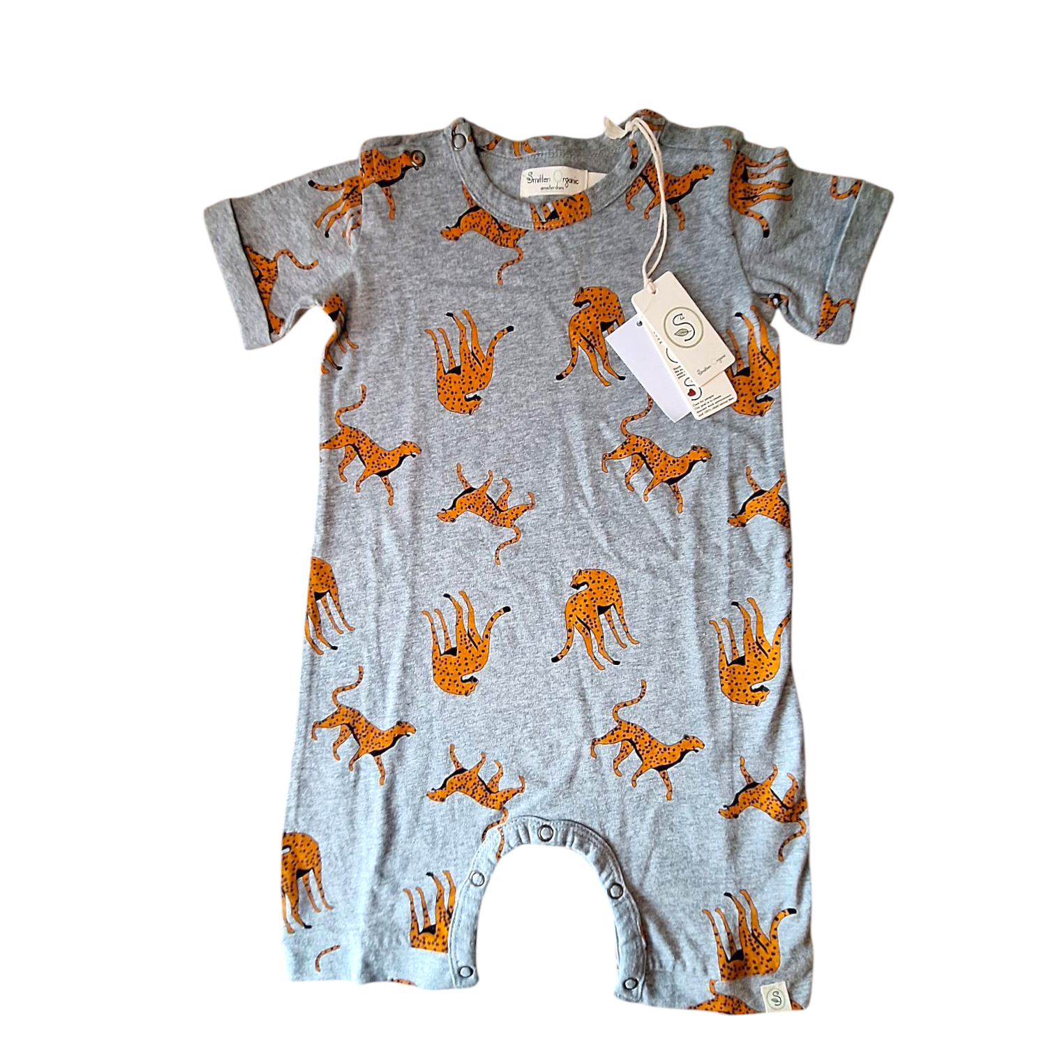 Smitten Organic leopard print onesie