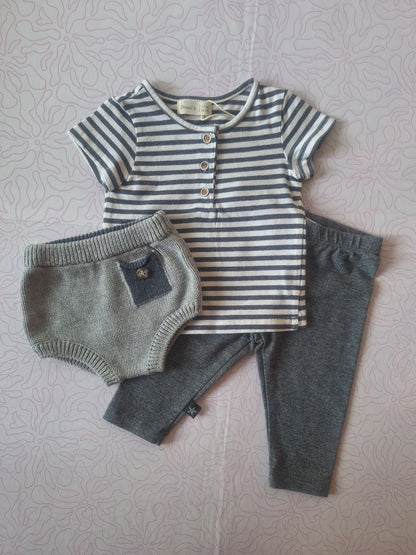 My 1st Bundle - The Grey Glittery Sailor - 1/4 months