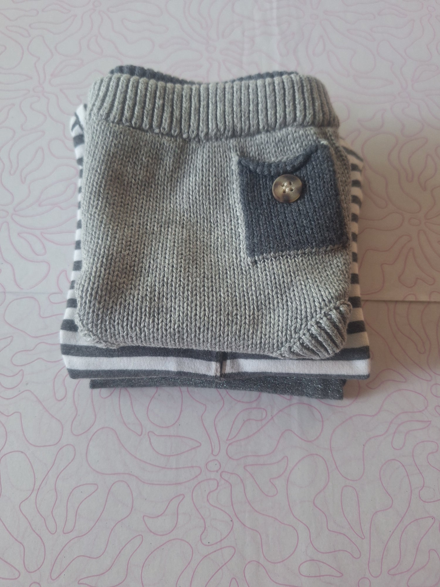 My 1st Bundle - The Grey Glittery Sailor - 1/4 months