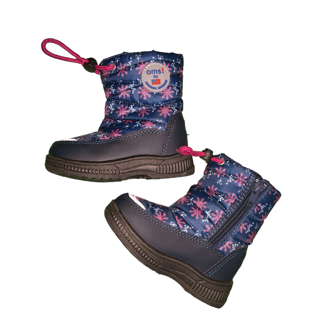 Skischoenen met sneeuwvlokken