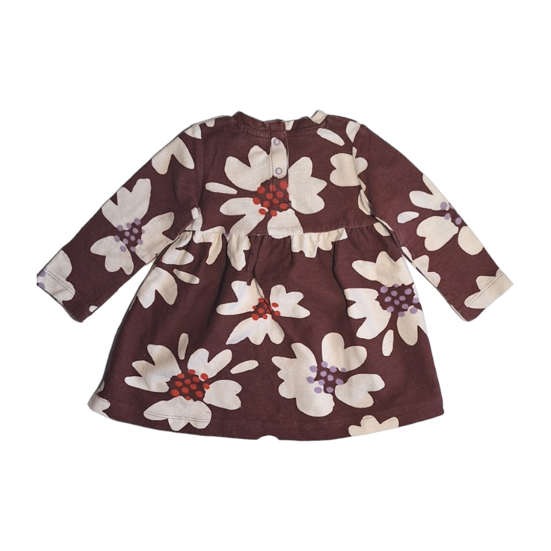 Flower long sleeves dress - 80CM