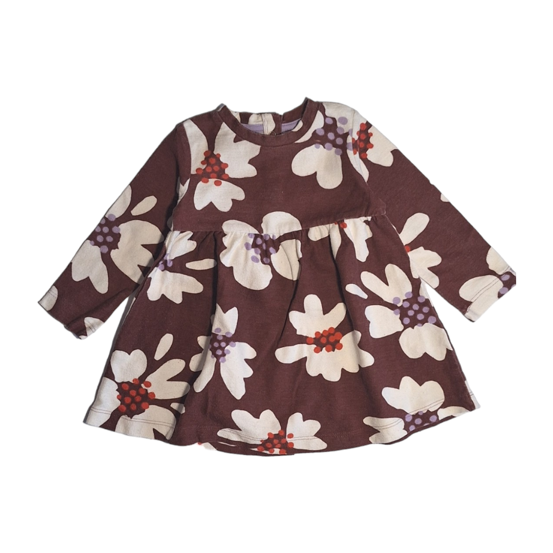 Flower long sleeves dress - 80CM