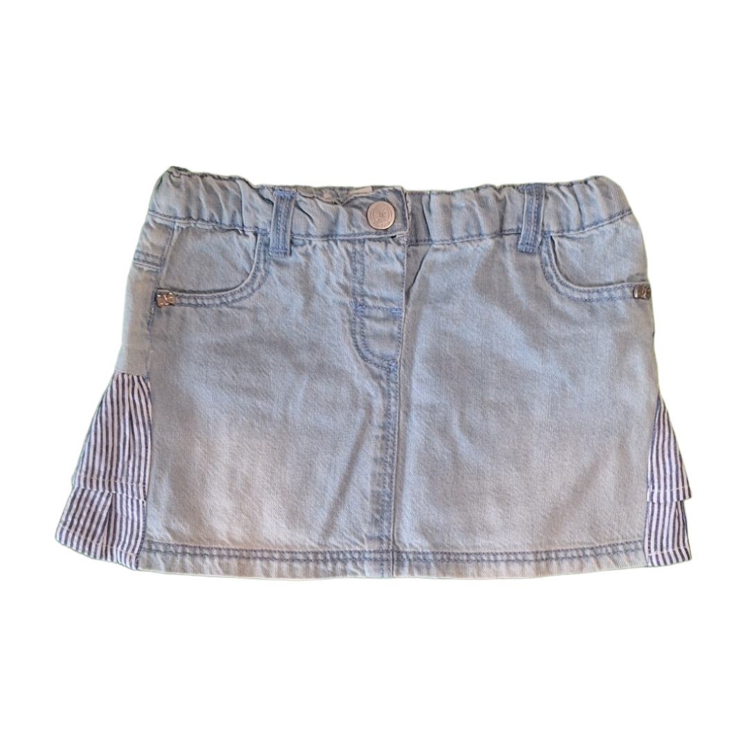Denim skirt with ruffles