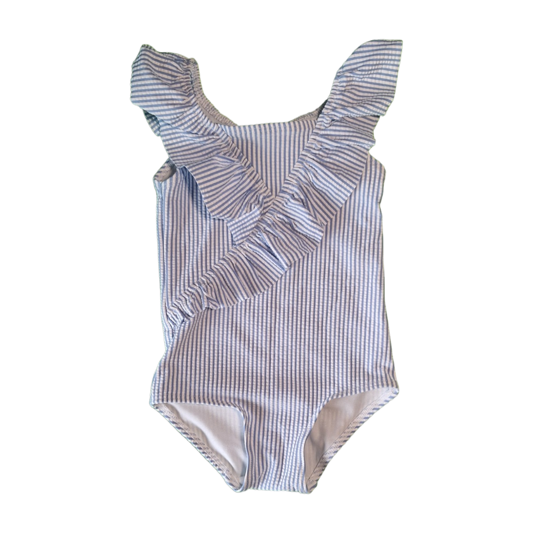 Swimsuit with stripes and ruffles - 2Y