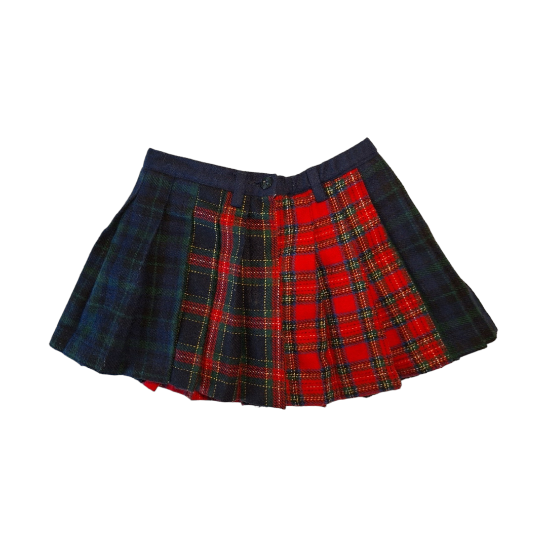 Kilted check skirt mixed wool - 77/83CM