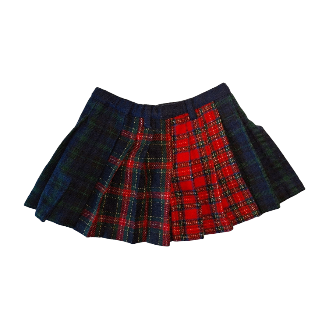 Kilted check skirt mixed wool - 77/83CM
