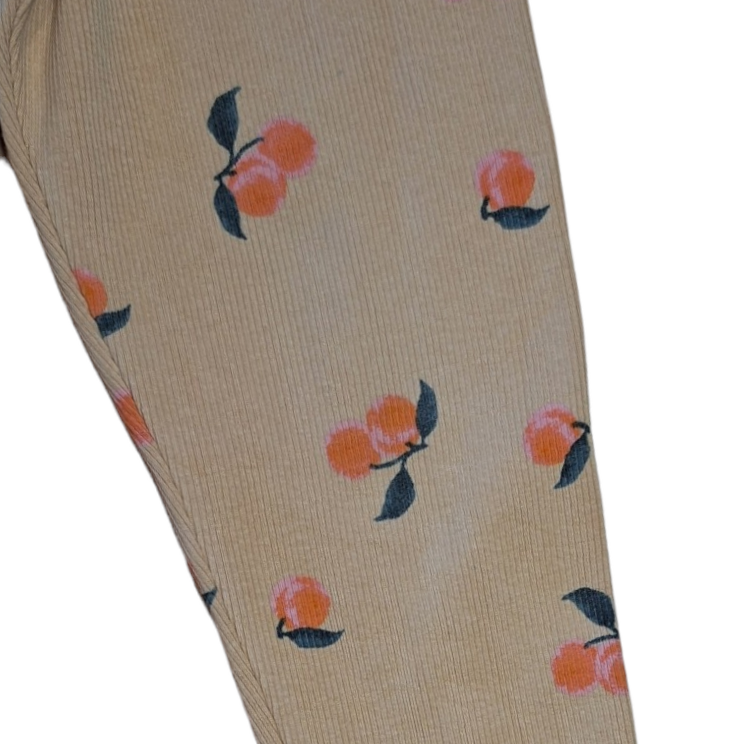 Geribbelde legging met perziken