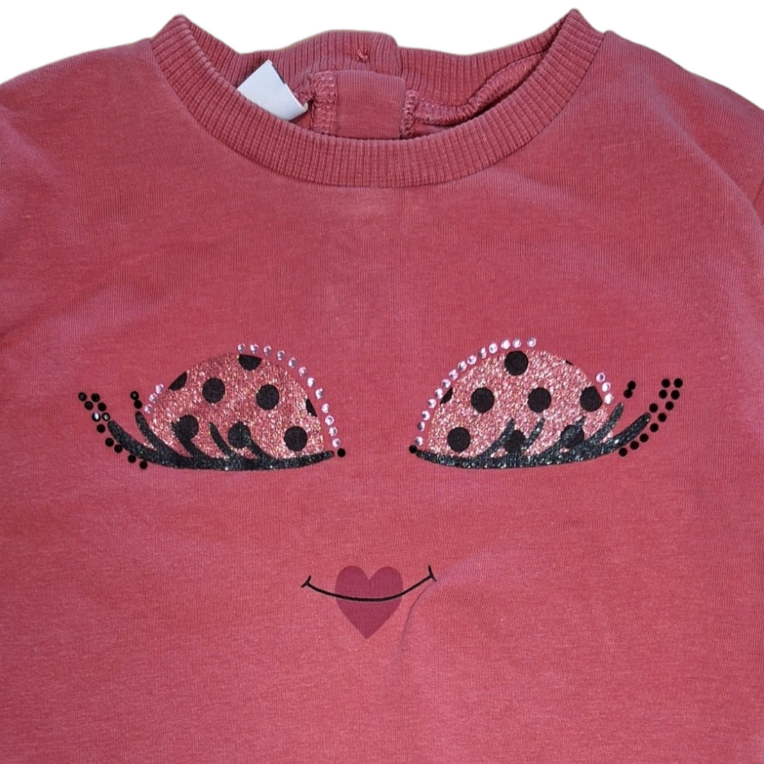 Magenta sweater glittered eyes - fleece inside
