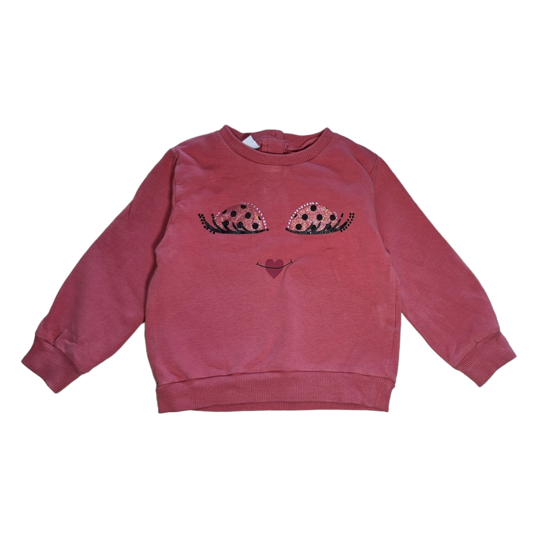 Magenta sweater glittered eyes - fleece inside