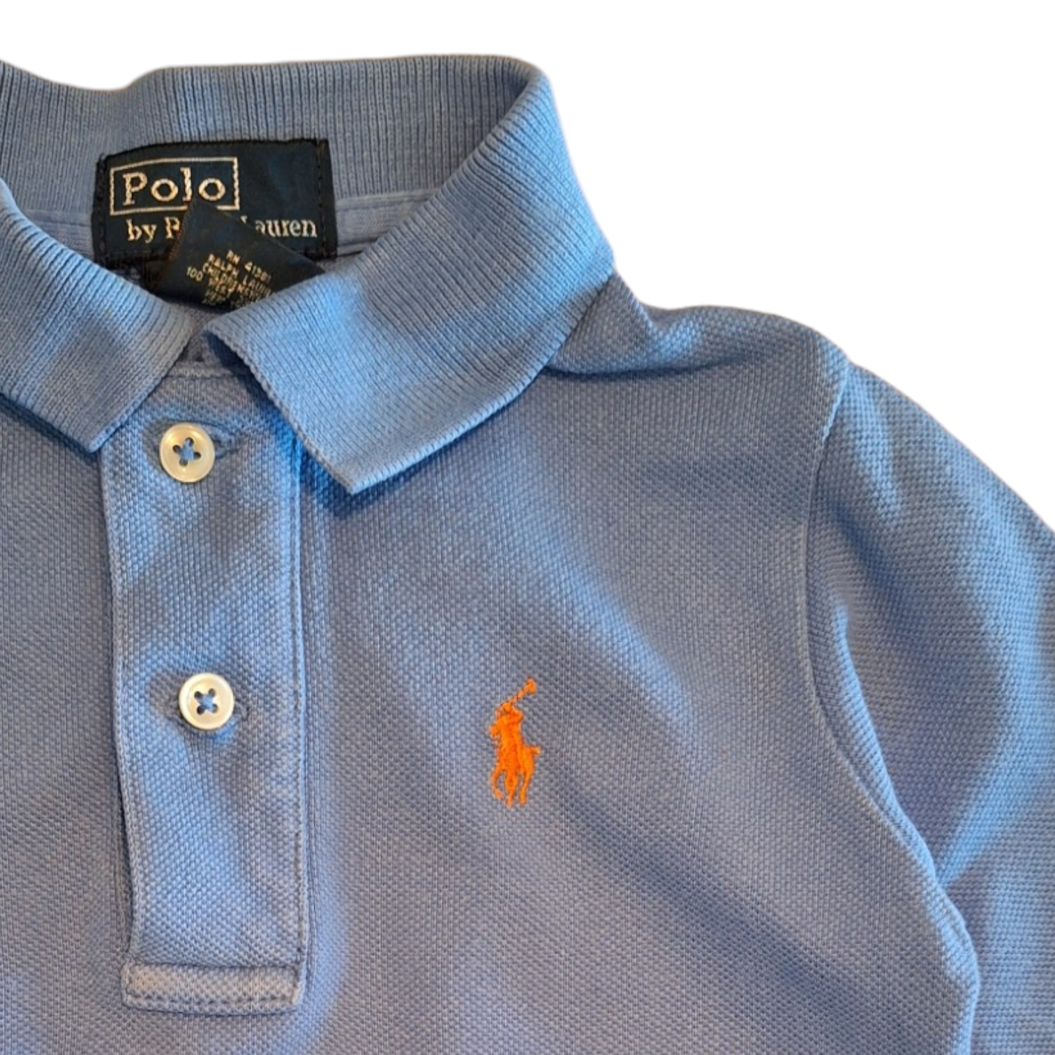 Polo shirt with pink logo -12M