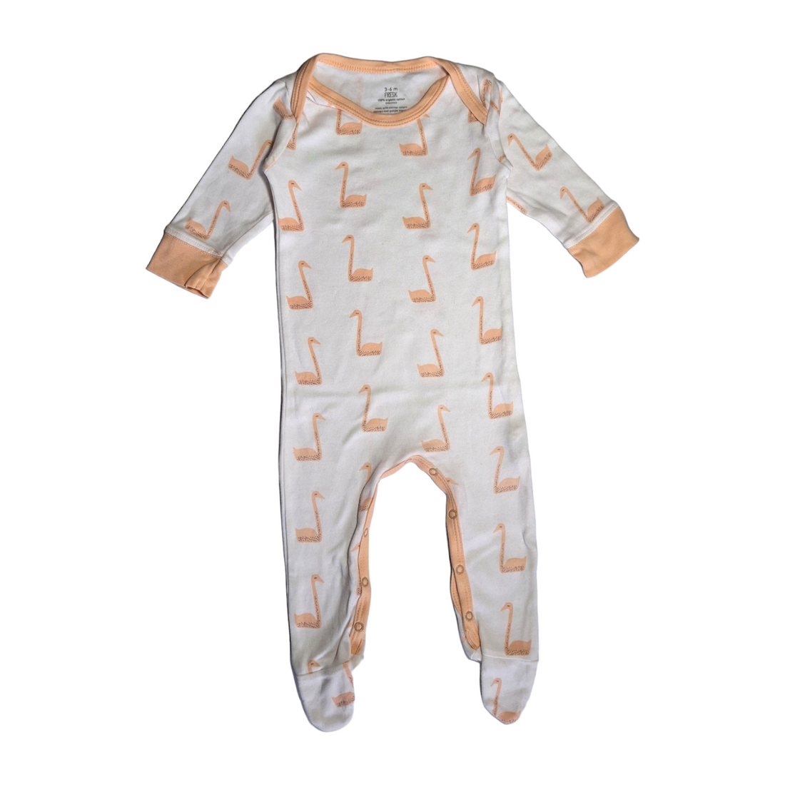 Organic Cotton Pyjamas Swans -3/6M