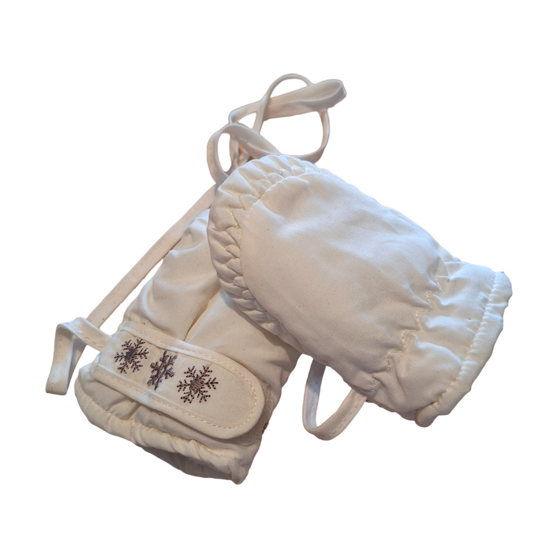 Puffer gloves fleeced inside snowflakes- 6/9M