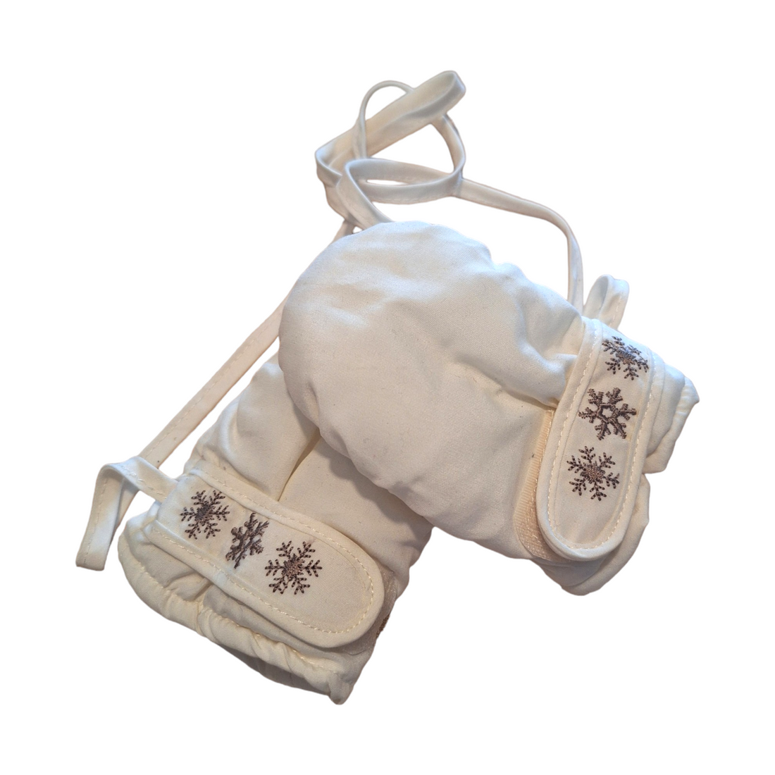 Puffer gloves fleeced inside snowflakes- 6/9M
