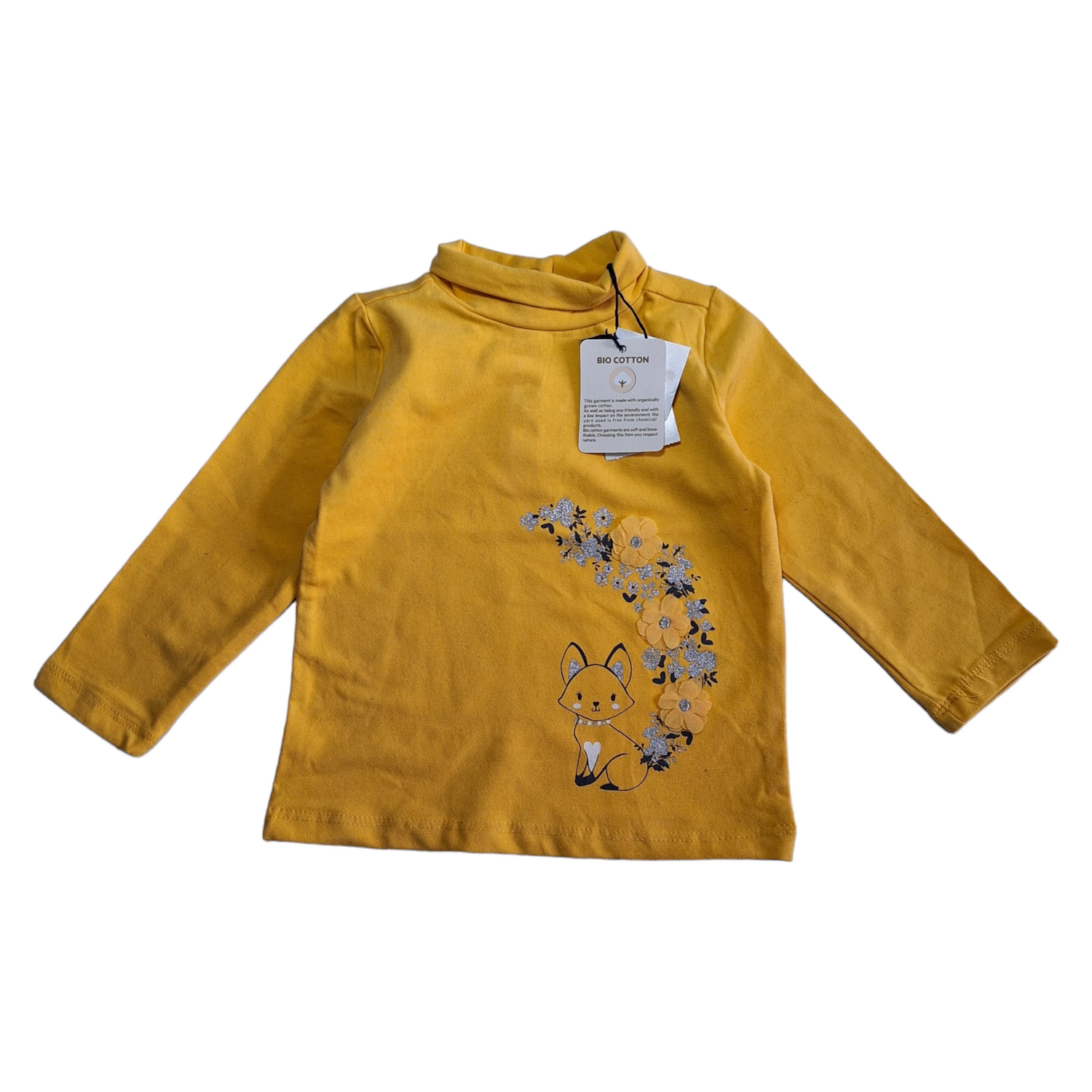 Coltrui met lange mouwen met vos en bloemen - 9/12M
