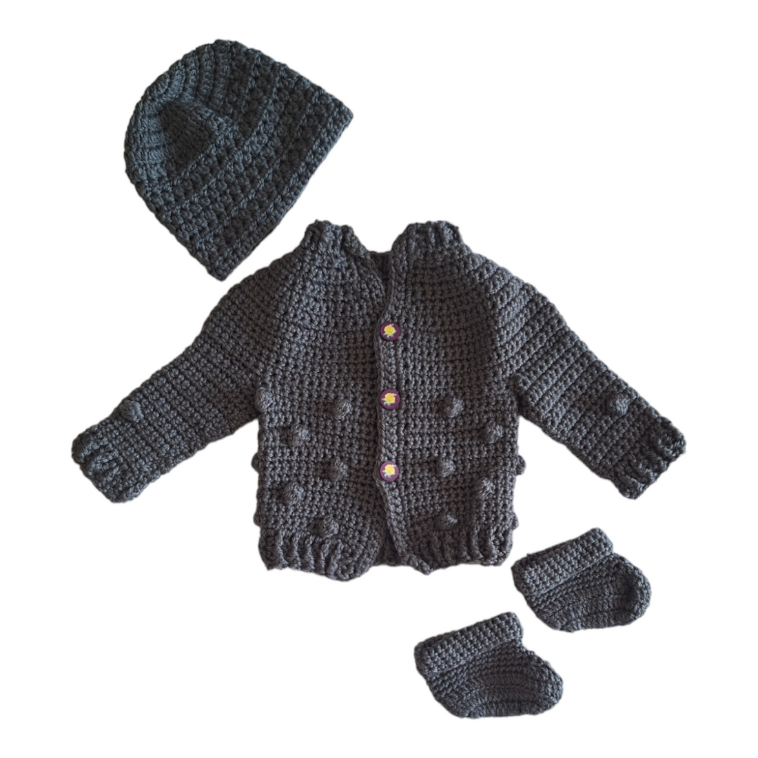Handgemaakte gebreide set &amp;amp; rozen - 56CM