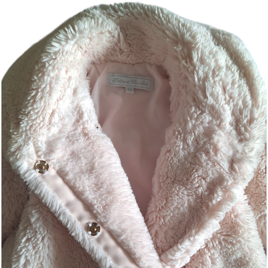 Furry coat gold button - 2Y