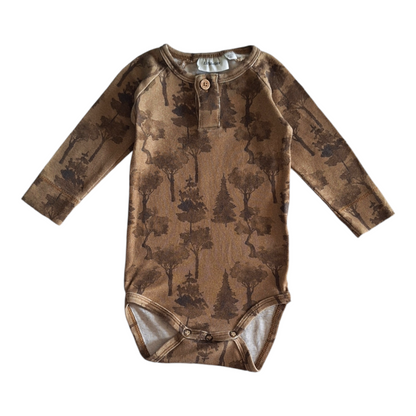 Organic long sleeves romper woods - 62CM