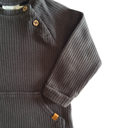 Organic ribbed sweater with pockets - 74CM