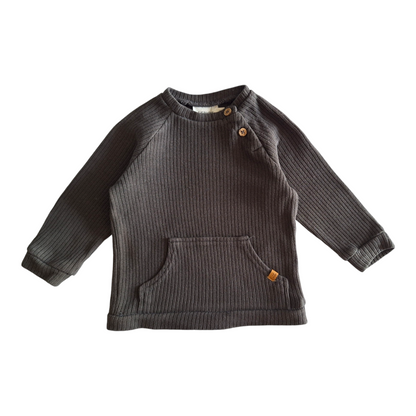 Organic ribbed sweater with pockets - 74CM
