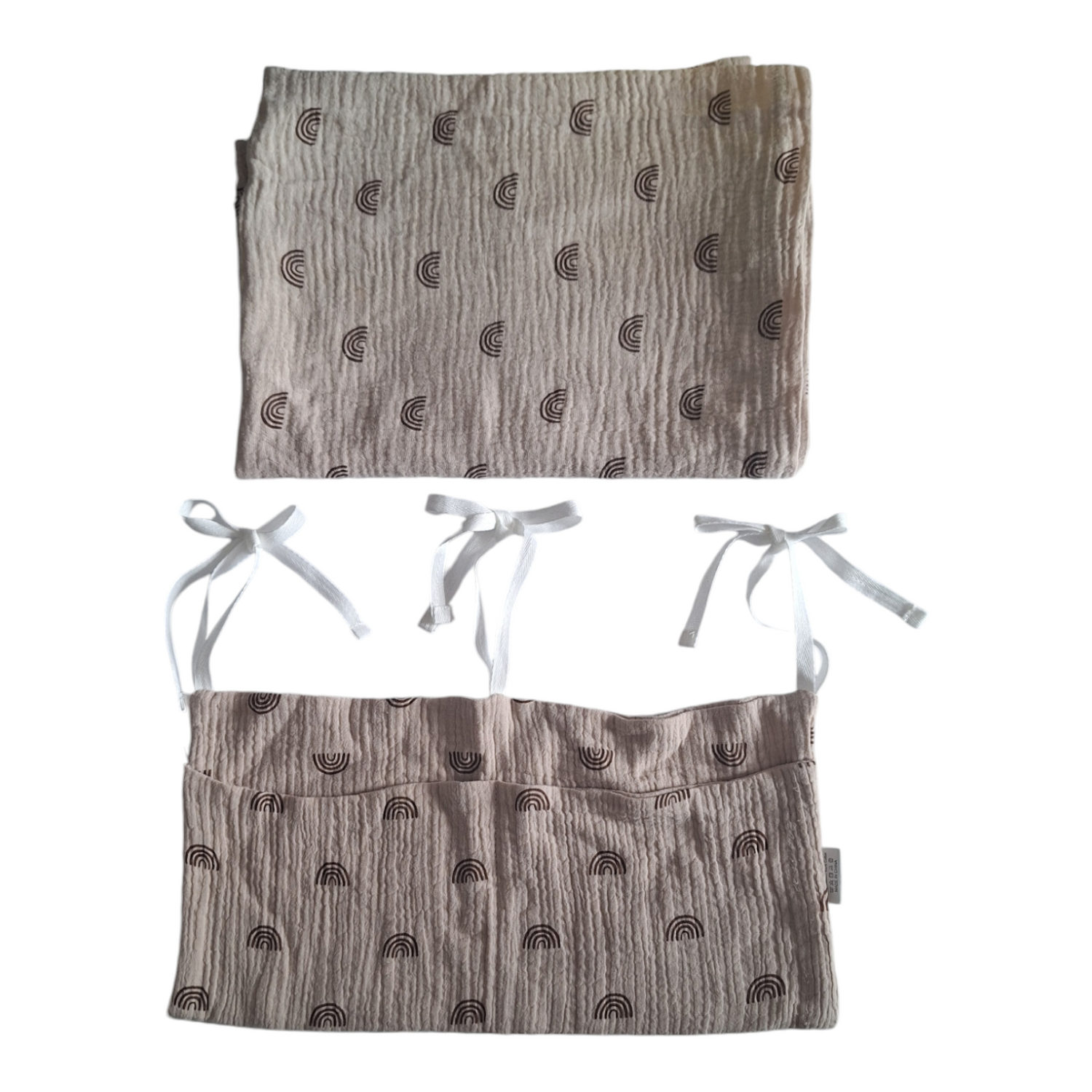 Set Baby blanket &amp; bed pocket holder rainbows