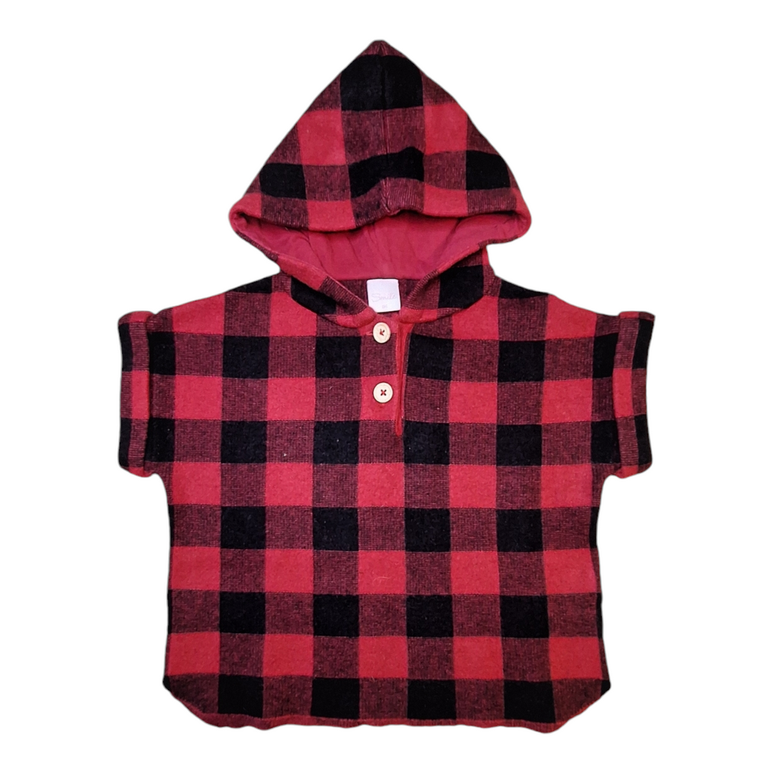 Geruite cape met capuchon - 86CM
