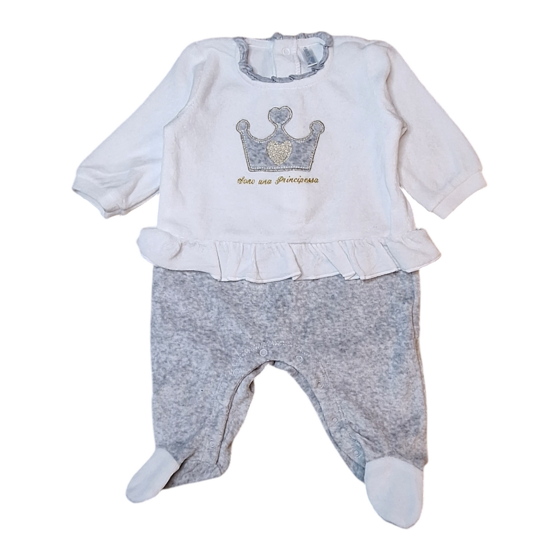 Velours jumpsuitpyjama Sono una principessa - 1M