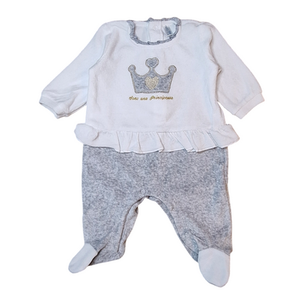 Velours jumpsuitpyjama Sono una principessa - 1M