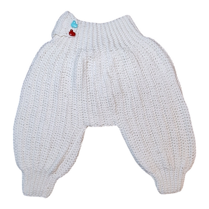 Gebreide ballonbroek met eendenknopen -6/9M