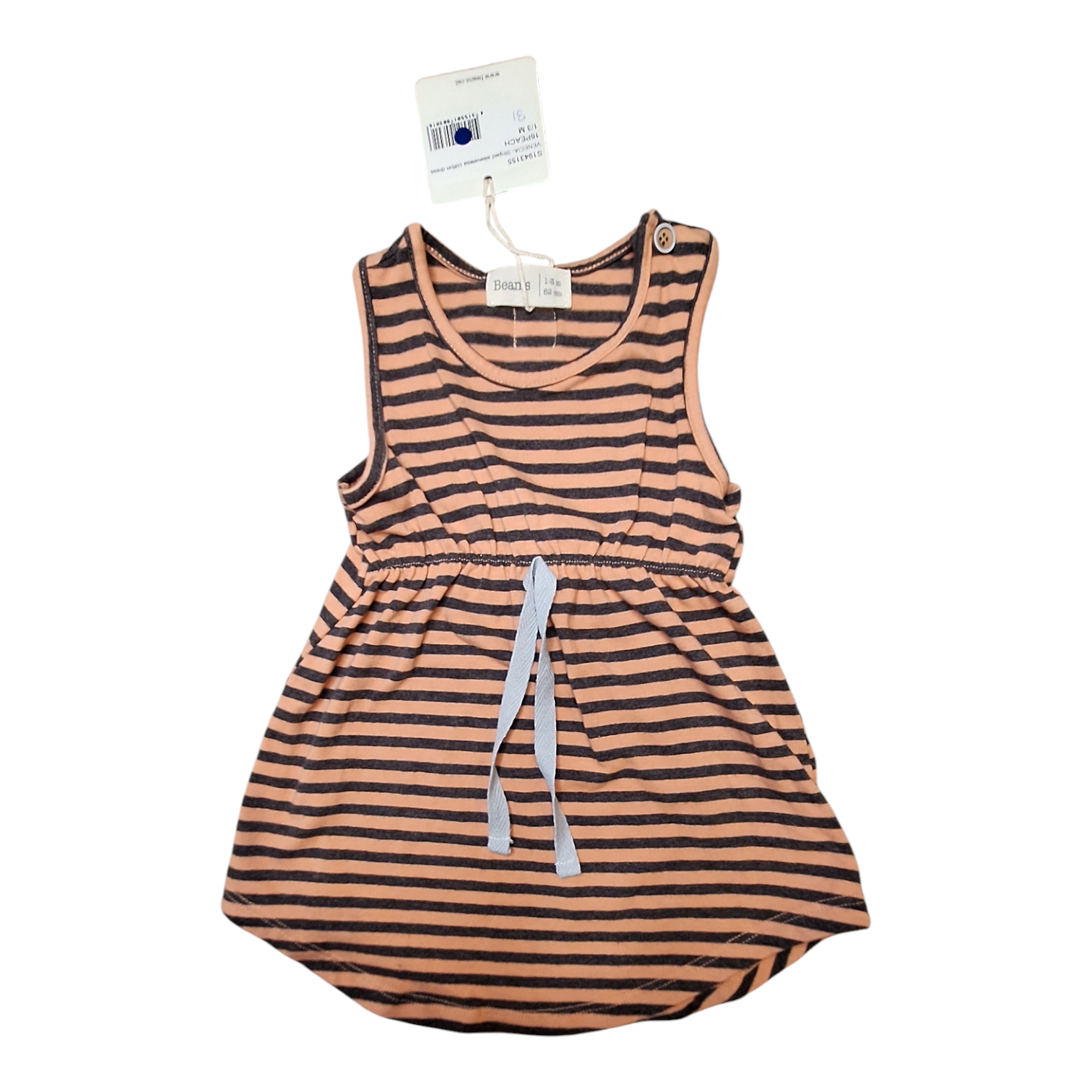 Organic striped dress - 62CM
