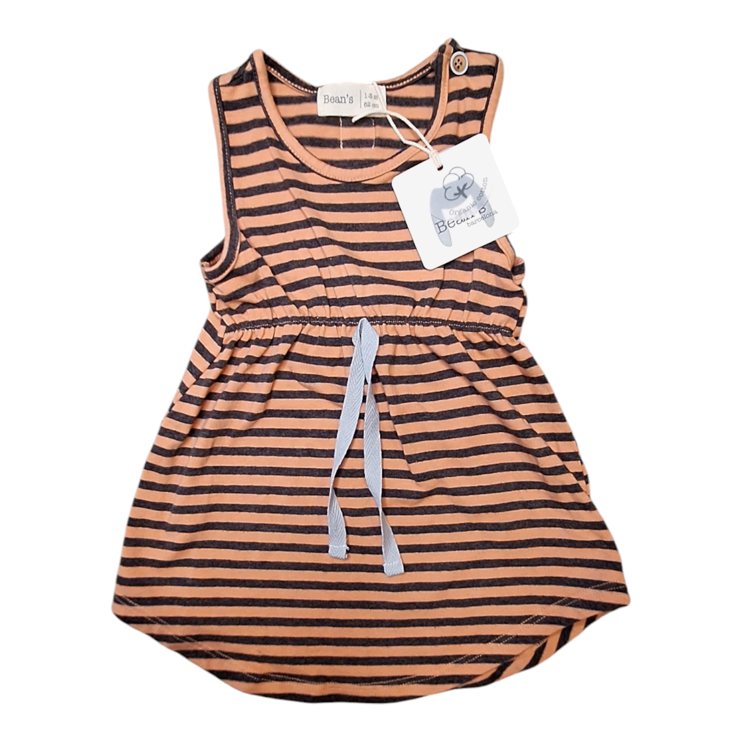 Organic striped dress - 62CM