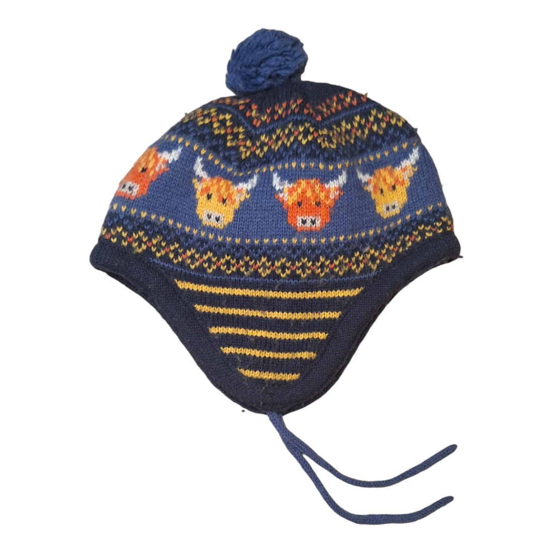 Knitted beanie with ears bull - 1/2Y