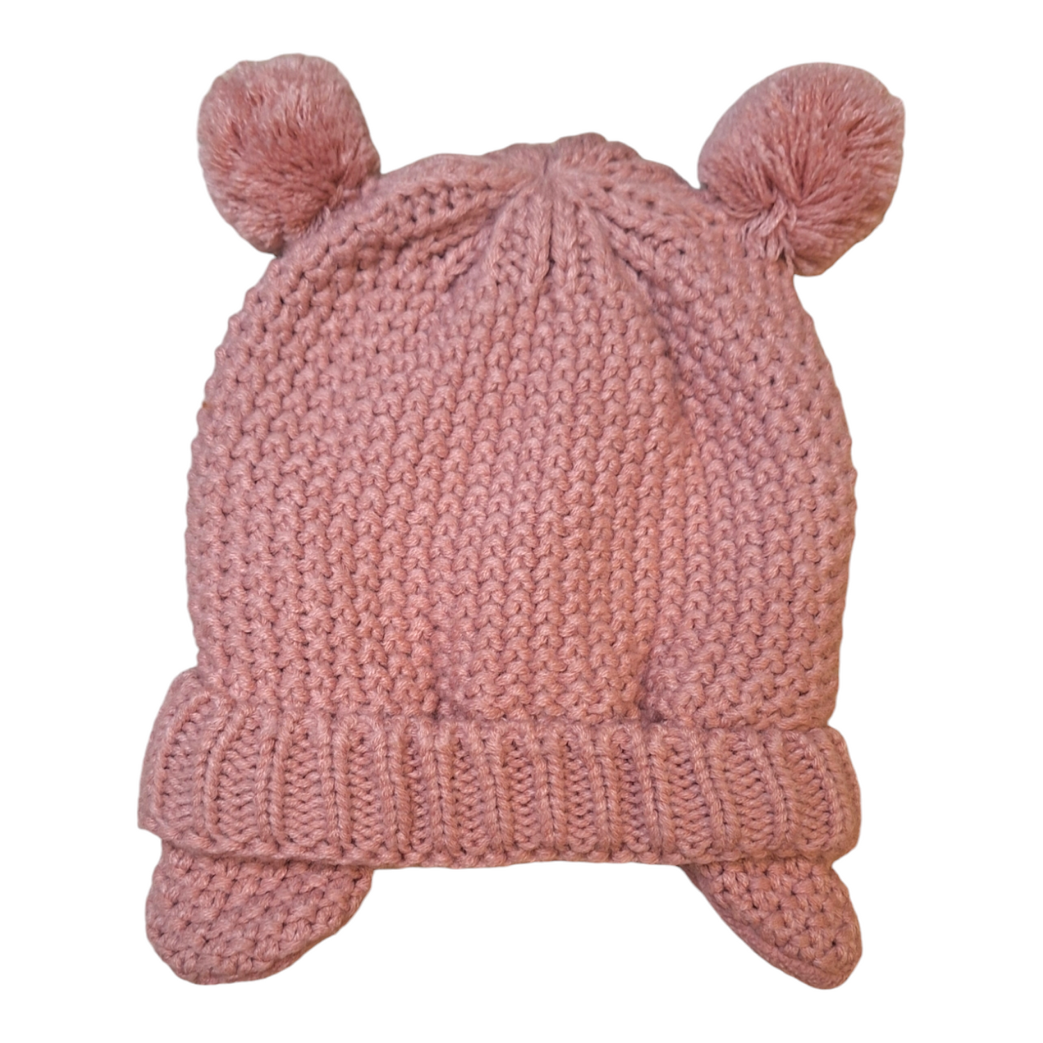 Muts met oren en 2 pompons - 4/9M