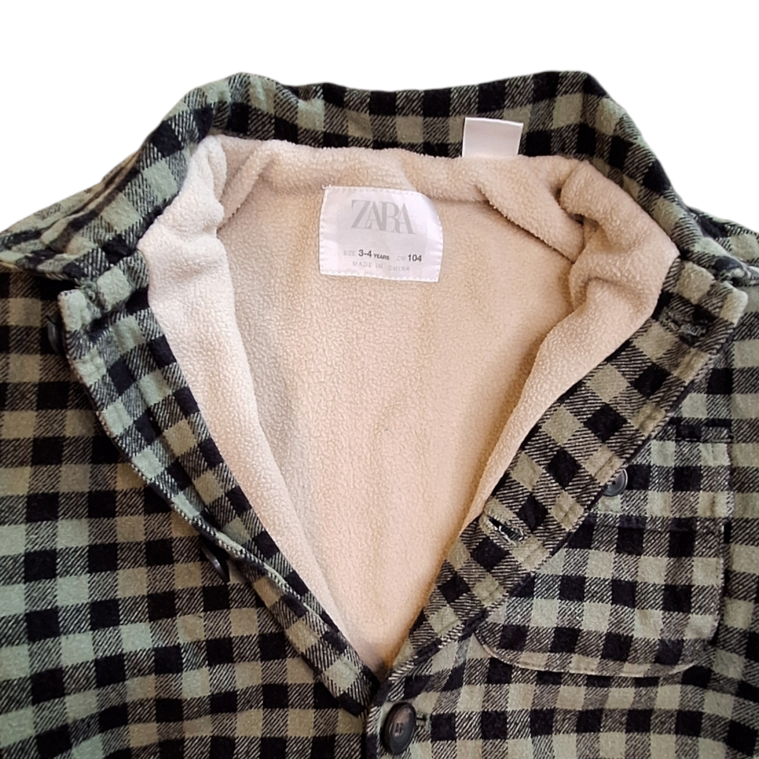 Warm checked shirt with sherpa - 104CM