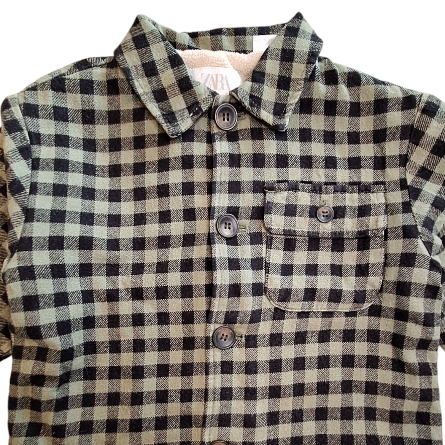Warm checked shirt with sherpa - 104CM