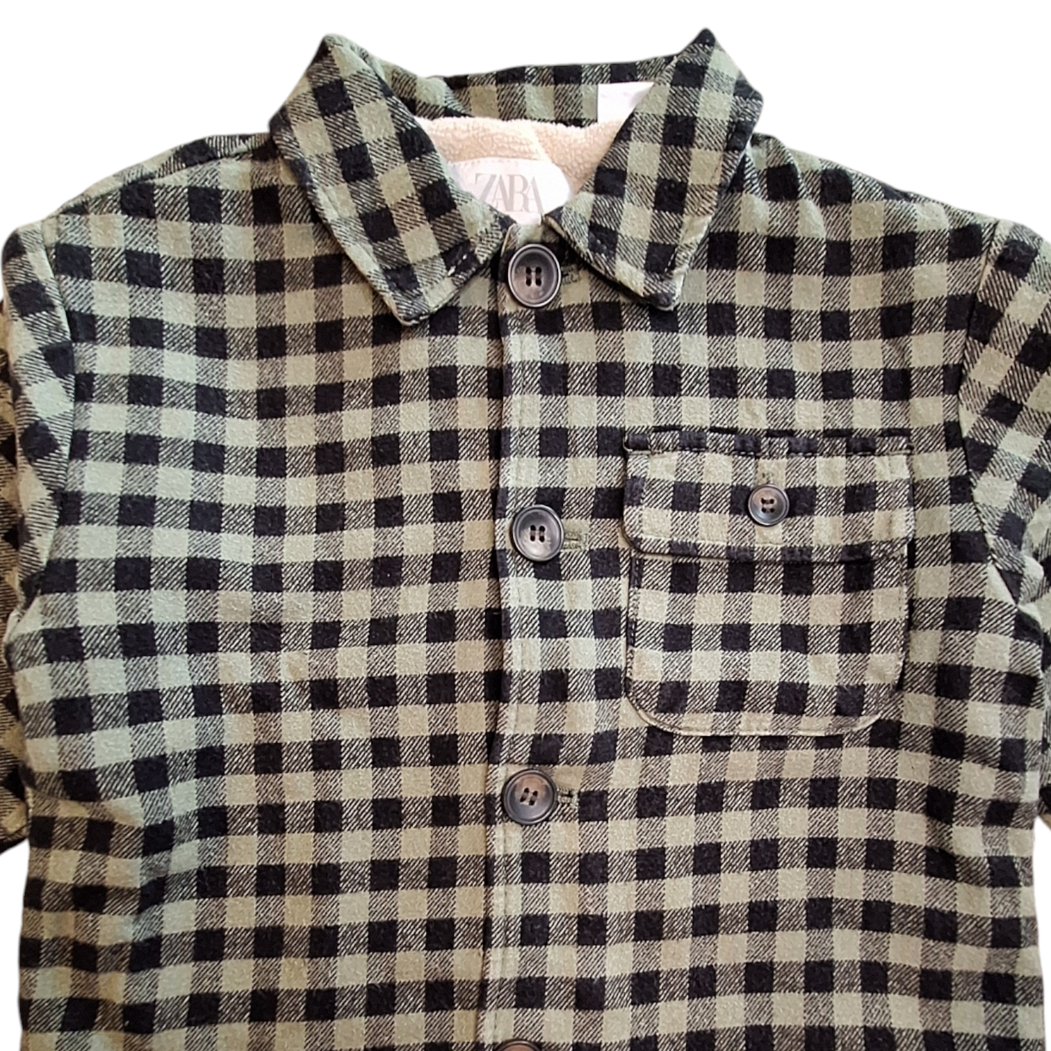Warm checked shirt with sherpa - 104CM