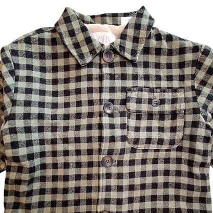 Warm checked shirt with sherpa - 104CM