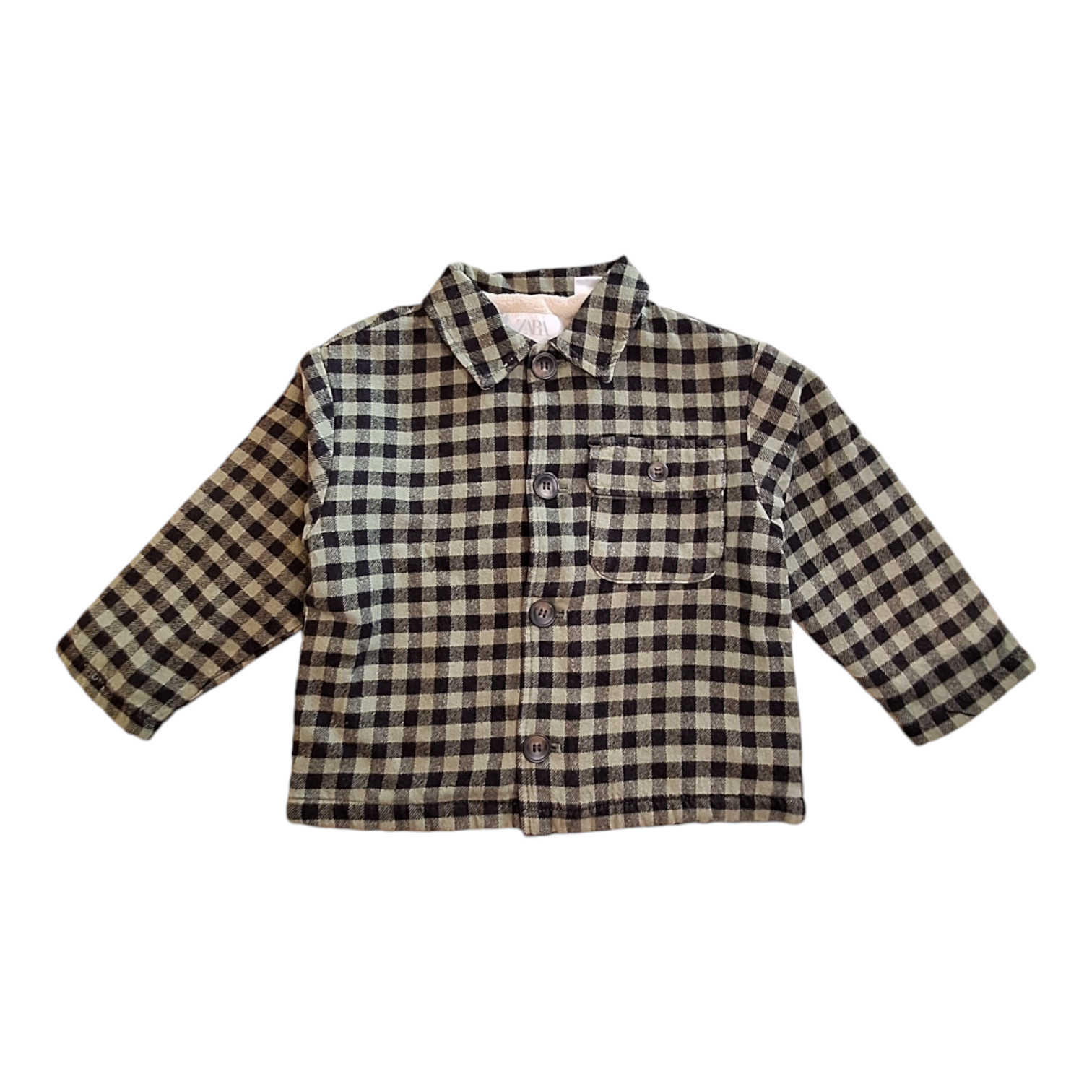 Warm checked shirt with sherpa - 104CM