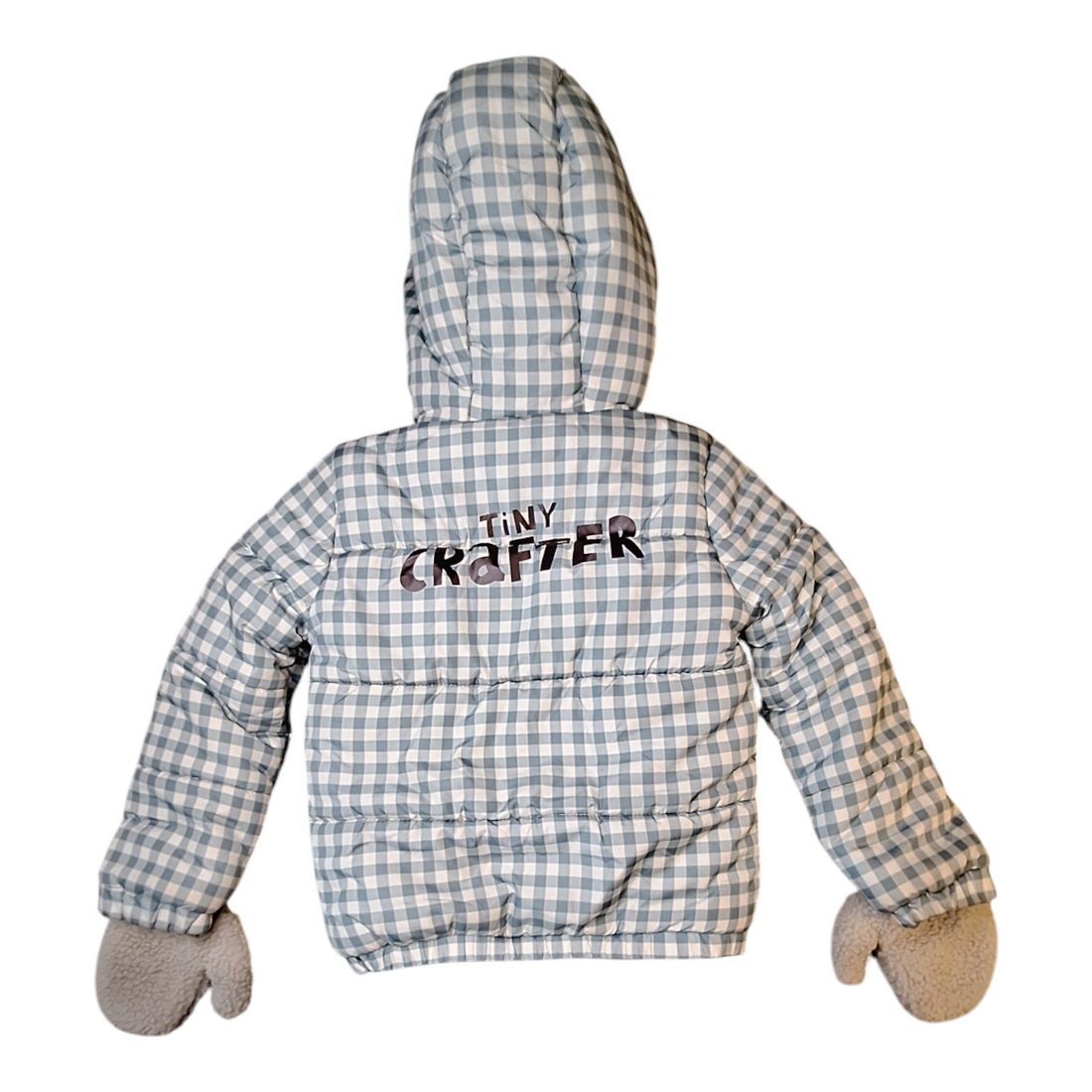 Checked hooded puffer jacket TINY CRAFTER - 110CM