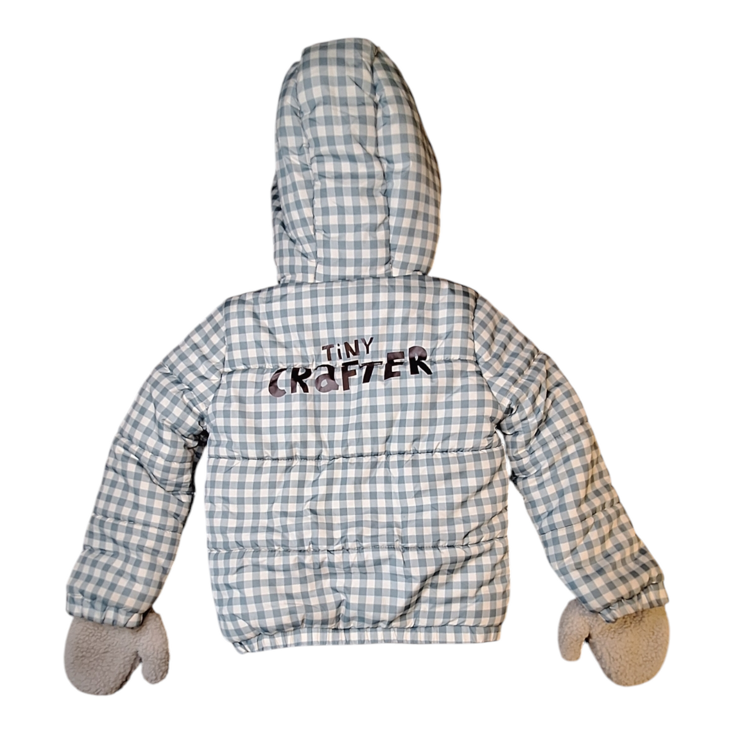 Geruite capuchon pufferjack TINY CRAFTER - 110CM